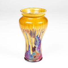 H.A. Kähler Unique Art Nouveau Vase with Iridescent Glaze, Denmark, circa 1900