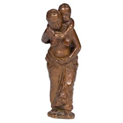 Christoph Voll - Bronze Sculpture of Standing Woman with Child