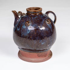 Chinese Late Qing Dynasty Glazed Stoneware Wine Ewer