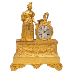 French Louis-Philippe Ormolu Mantel Clock with Lady at Piano