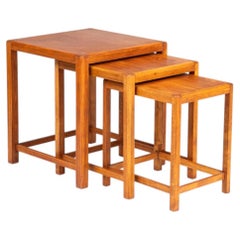 Fritz Hansen – Set of Three Beech Nesting Tables