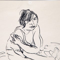 Christoph Voll, dessin à l'encre représentant Erna Voll
