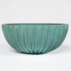 Arne Bang Large Turquoise Glazed Stoneware Bowl, Model 189