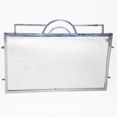 French Art Deco Chrome-Plated Wall Mirror