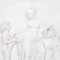 Bertel Thorvaldsen “Childhood or Spring” Neoclassical Round Plaster Relief