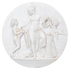 Bertel Thorvaldsen, “Infanzia o Primavera”, rilievo rotondo in gesso in stile neoclassico