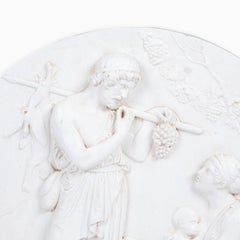 Bertel Thorvaldsen “Manhood or Autumn”, circular white-painted plaster relief