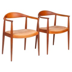 Hans J. Wegner Pair of JH 503 “The Chair” Armchairs in Teak for Johannes Hansen