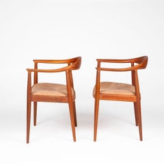 Hans J. Wegner Pair of JH 503 “The Chair” Armchairs in Teak for Johannes Hansen