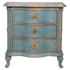 Swedish Baroque Blue-Painted Chest of Drawers, circa 1750