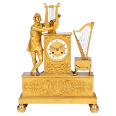 French Empire Ormolu Mantel Clock with Orpheus, circa 1810
