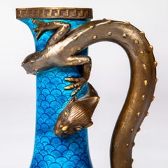 Royal Worcester Turquoise-Glazed Dragon Pitcher, circa 1875