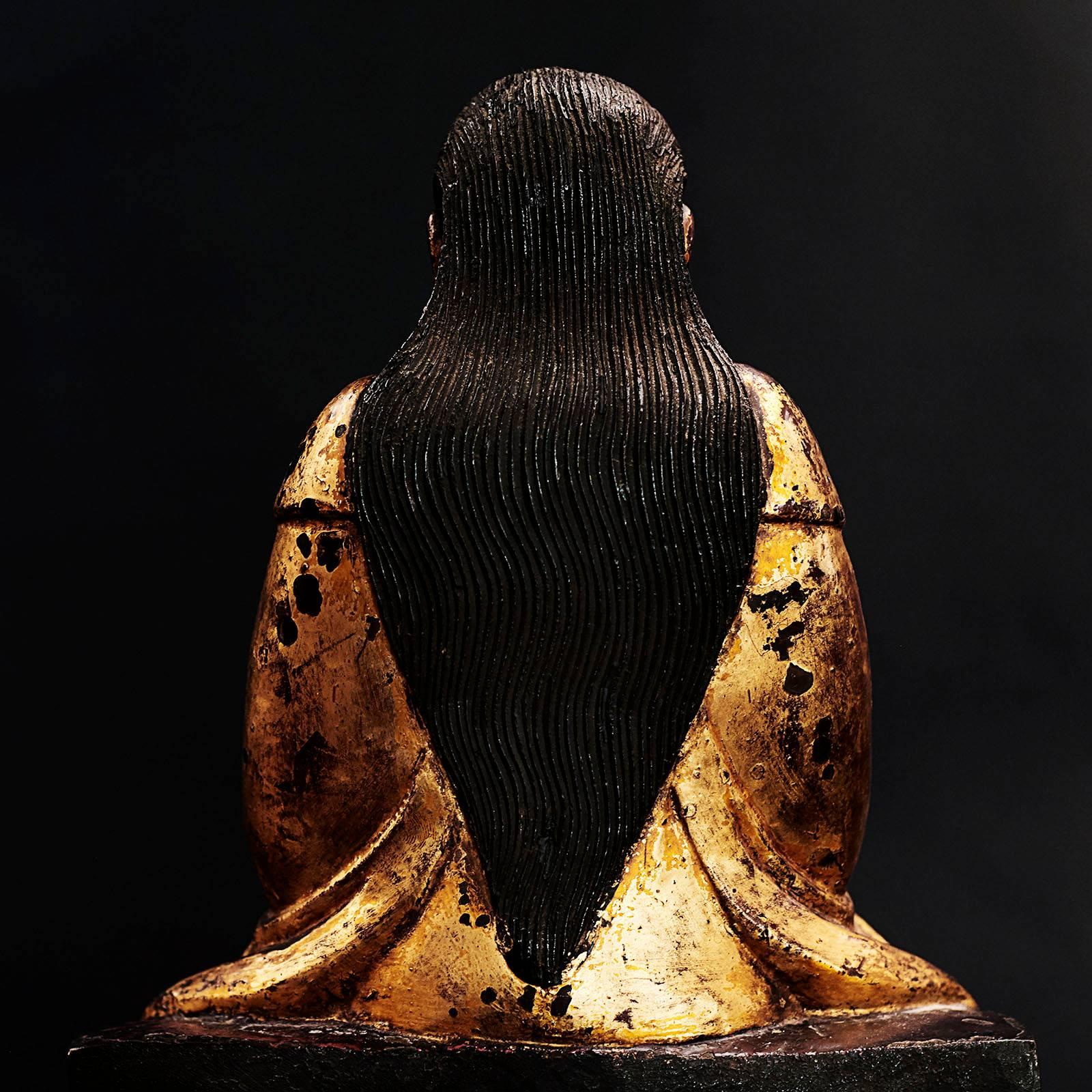 Late Ming Period Bronze, Lacquered and Gilded Zhen Wu In Distressed Condition In Kastrup, DK