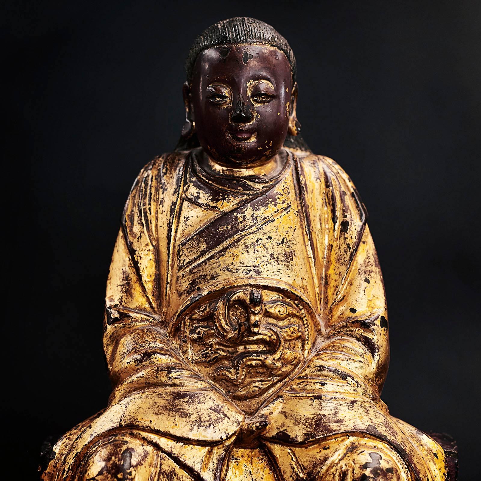 Late Ming Period Bronze, Lacquered and Gilded Zhen Wu 1