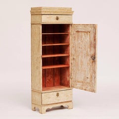 Danish Empire Painted Pedestal Cabinet, Original Surface, circa 1810-1830