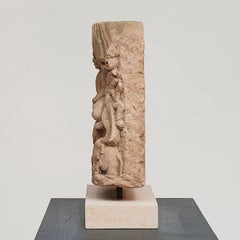 Burmese Sandstone "Bhumisparsa Mudra" Buddha, circa 1500-1700