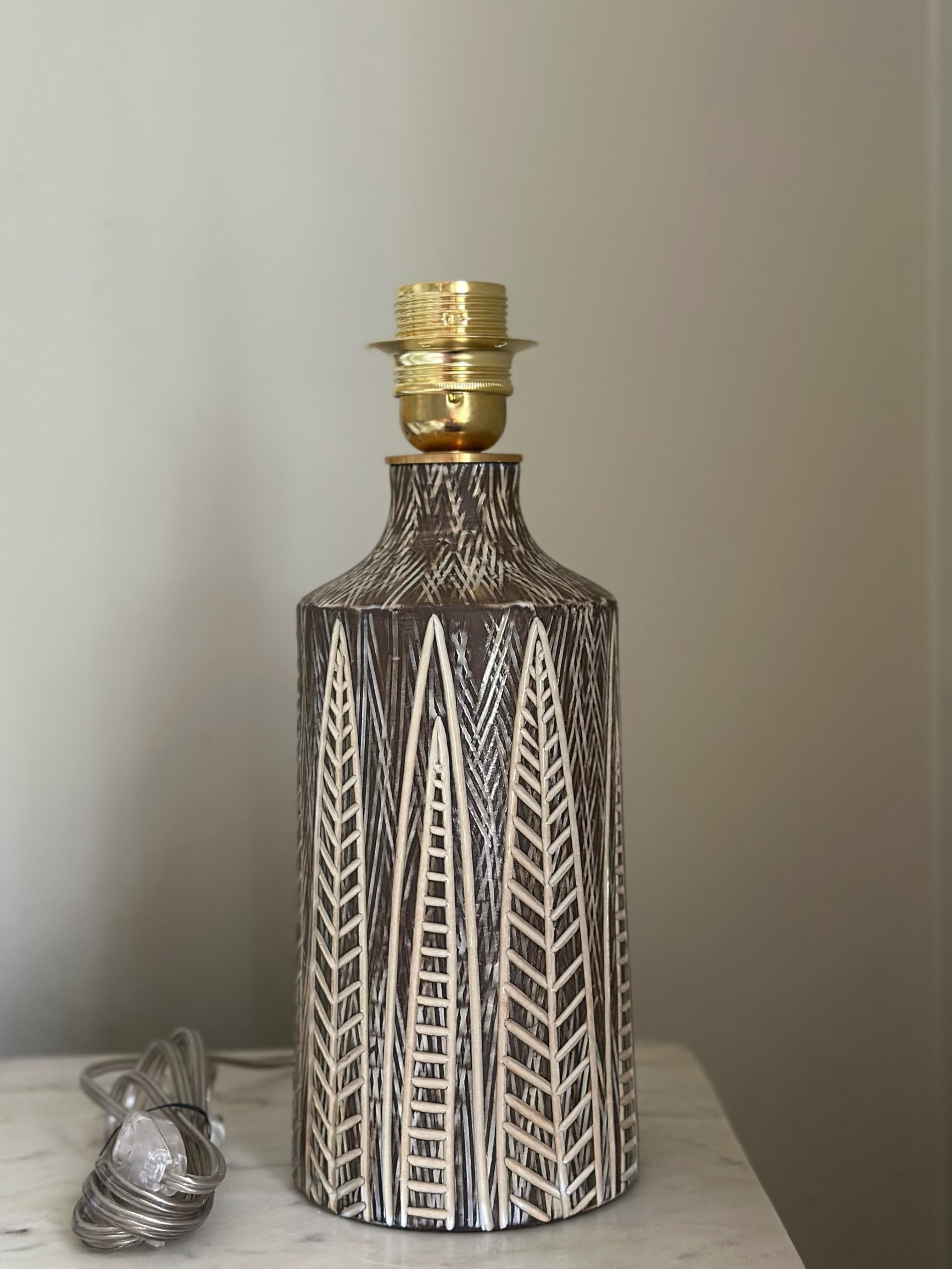 Ceramic Swedish Art Deco Table Lamp NIGERIA in Stoneware from Upsala-Ekeby 1950s For Sale
