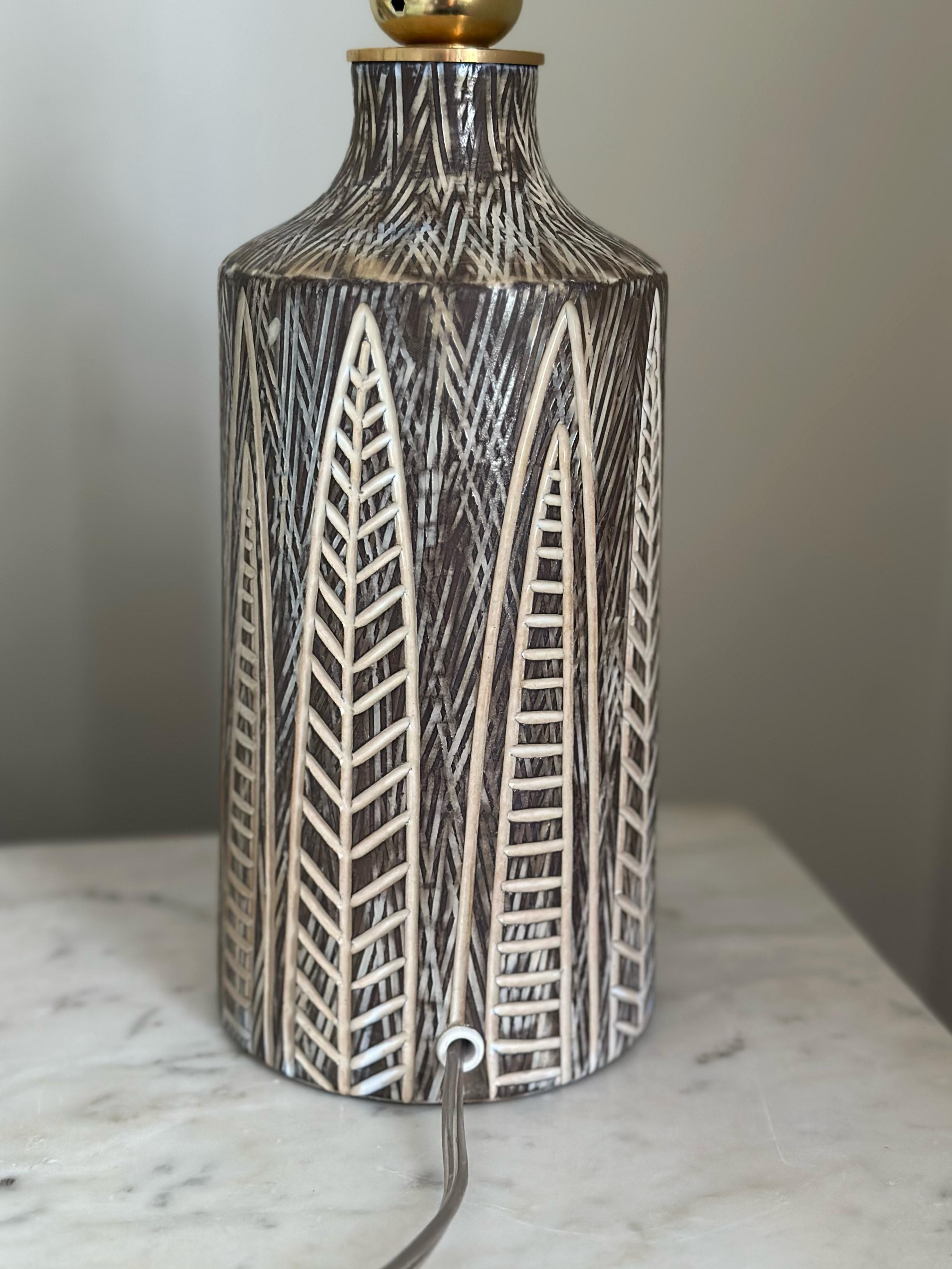 Swedish Art Deco Table Lamp NIGERIA in Stoneware from Upsala-Ekeby 1950s For Sale 3