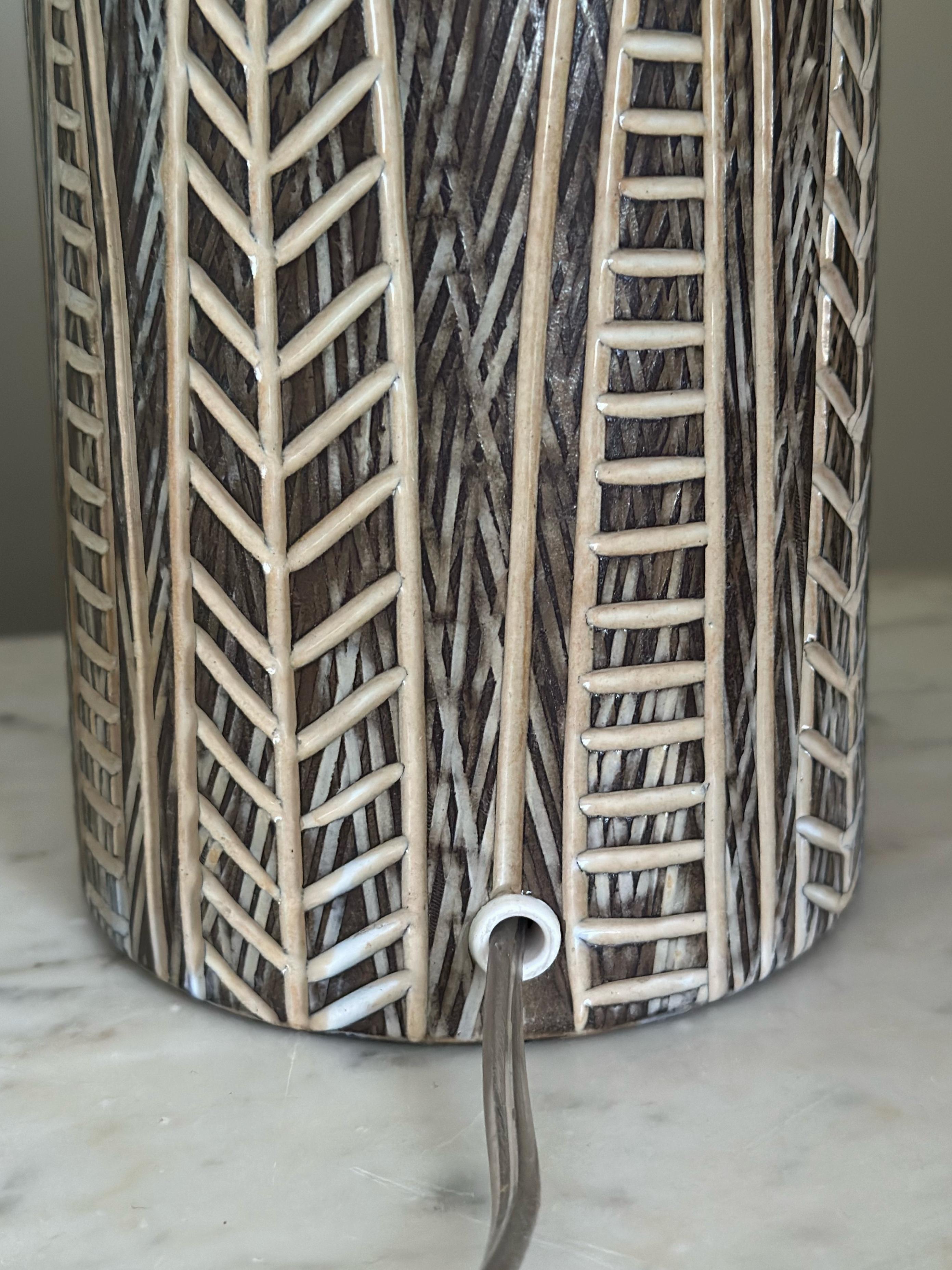 Swedish Art Deco Table Lamp NIGERIA in Stoneware from Upsala-Ekeby 1950s For Sale 4