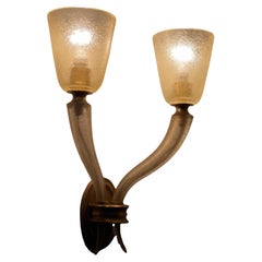 Hand-blown Art Deco Murano Wall Sconce in Art Glass. 1940s.