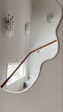 Pair of Classic Staircase Lighting Murano Wall Sconces • Clear Glass