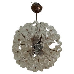 Italian Ball Formed Murano Chandelier with Floral Formed Prisms