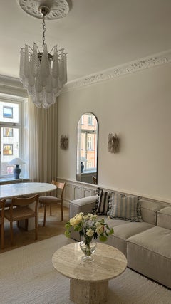 Set of two Eclectic Murano Wall Sconces in Smoked Grey Glass
