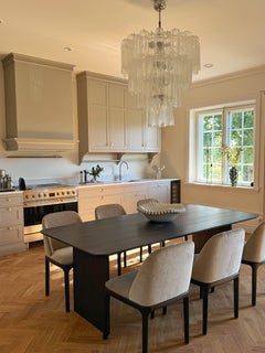 Murano Chandelier XXL with rare SQUARED FORMED GLASS TUBES in style of Venini.