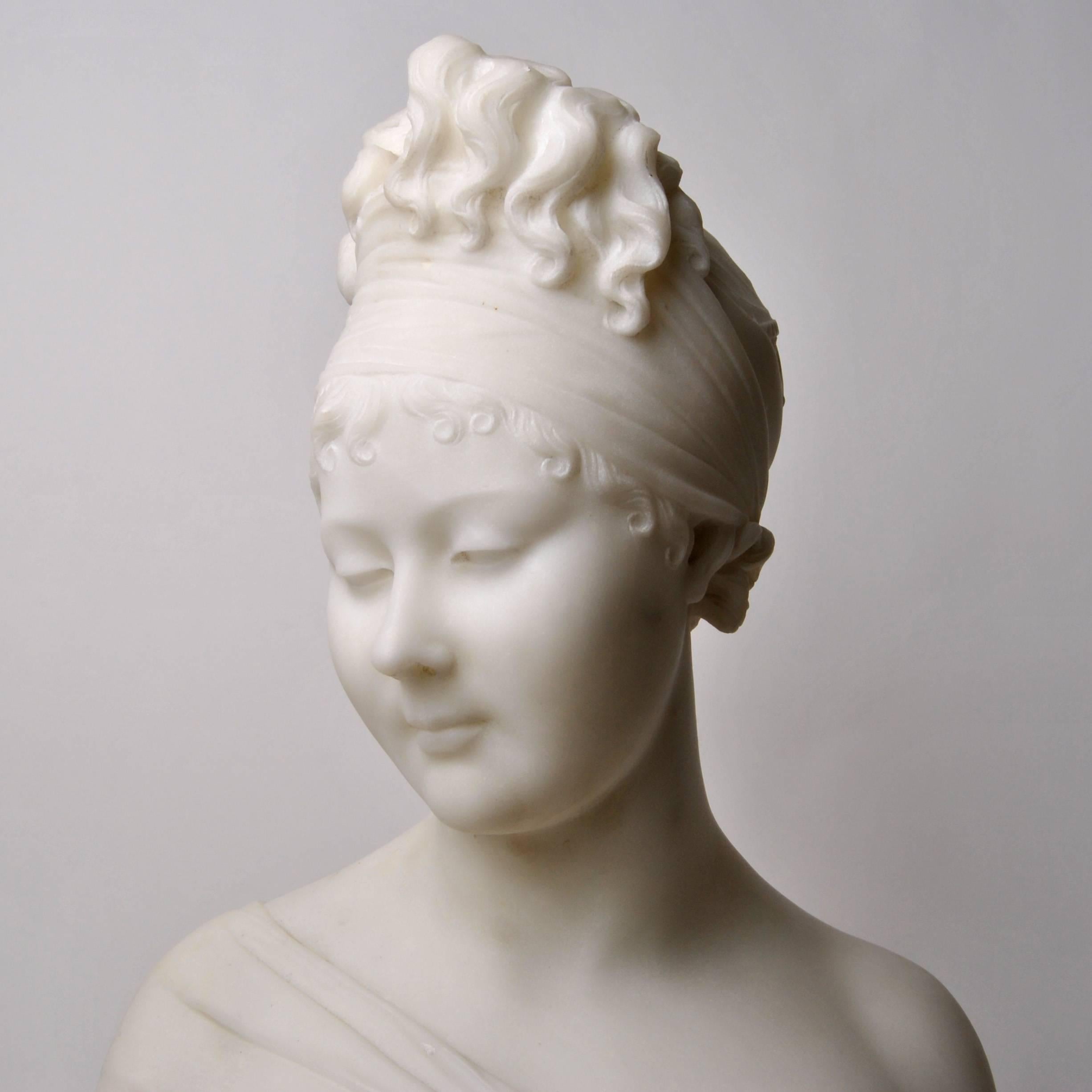 Italian Marble Bust of Juliette Récamier