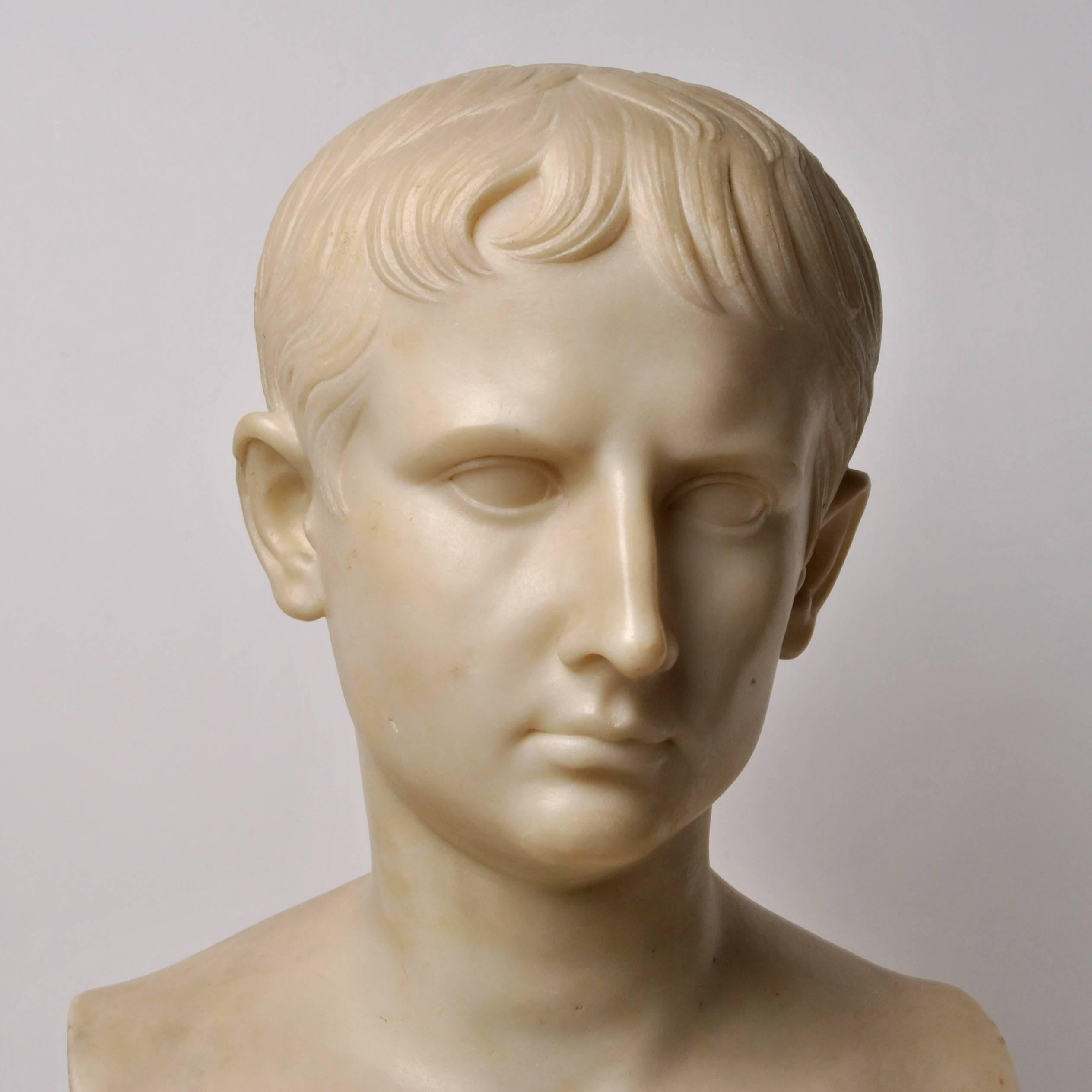 Neoclassical 18th Century Marble Bust of Julius Caesar For Sale