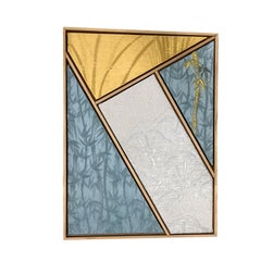 Antique kimono textile art "Geometry ~Colors of Desert~ II" by ikasu Japan
