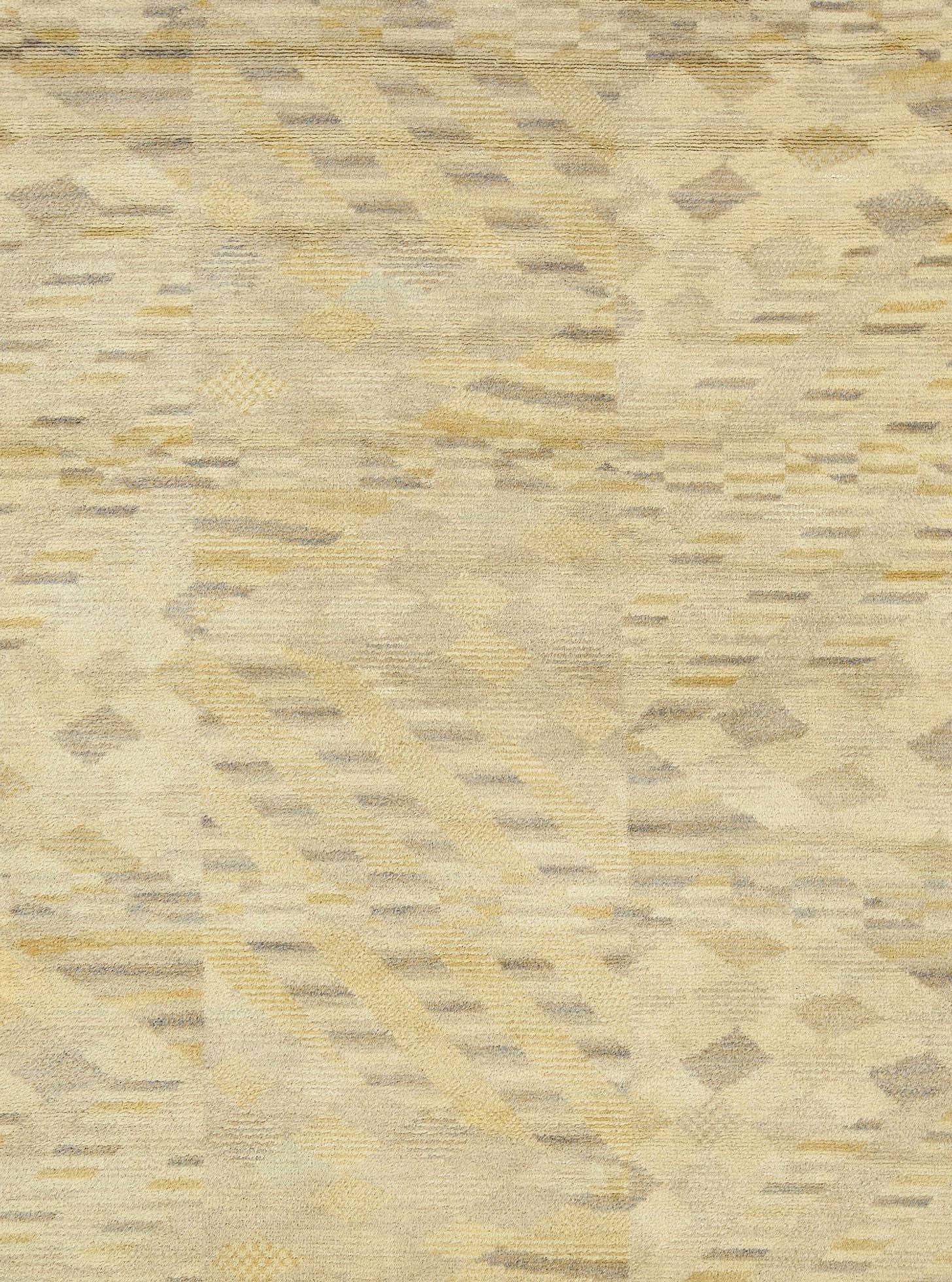 "Sandbotten". Swedish piled (flossa) carpet-designed 1966 by Barbro Nilsson (1899-1983). Also called "tät rya" i.e. a "dense rya". Signed: AB MMF BN. Woven in the Märta Måås Fjetterström Ateliers in Bålstad SW