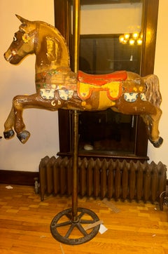Grand cheval de manège ancien BUFFALO, NY  c. années 1880 - W6054