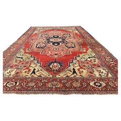 Antique SERAPI Orientale Rug Circa 1890s 9' 4" X 13" 8" R6299