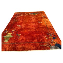 HERVORRAGENDER ANTIKER ART-DECO-Teppich von Walter Nichols in Rostfarben, 8'10" x 11'9", RR5569