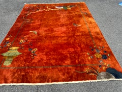 HERVORRAGENDER ANTIKER ART-DECO-Teppich von Walter Nichols in Rostfarben, 8'10" x 11'9", RR5569