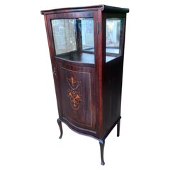 Antike Vitrine, um 1850, mit Intarsien, W8597