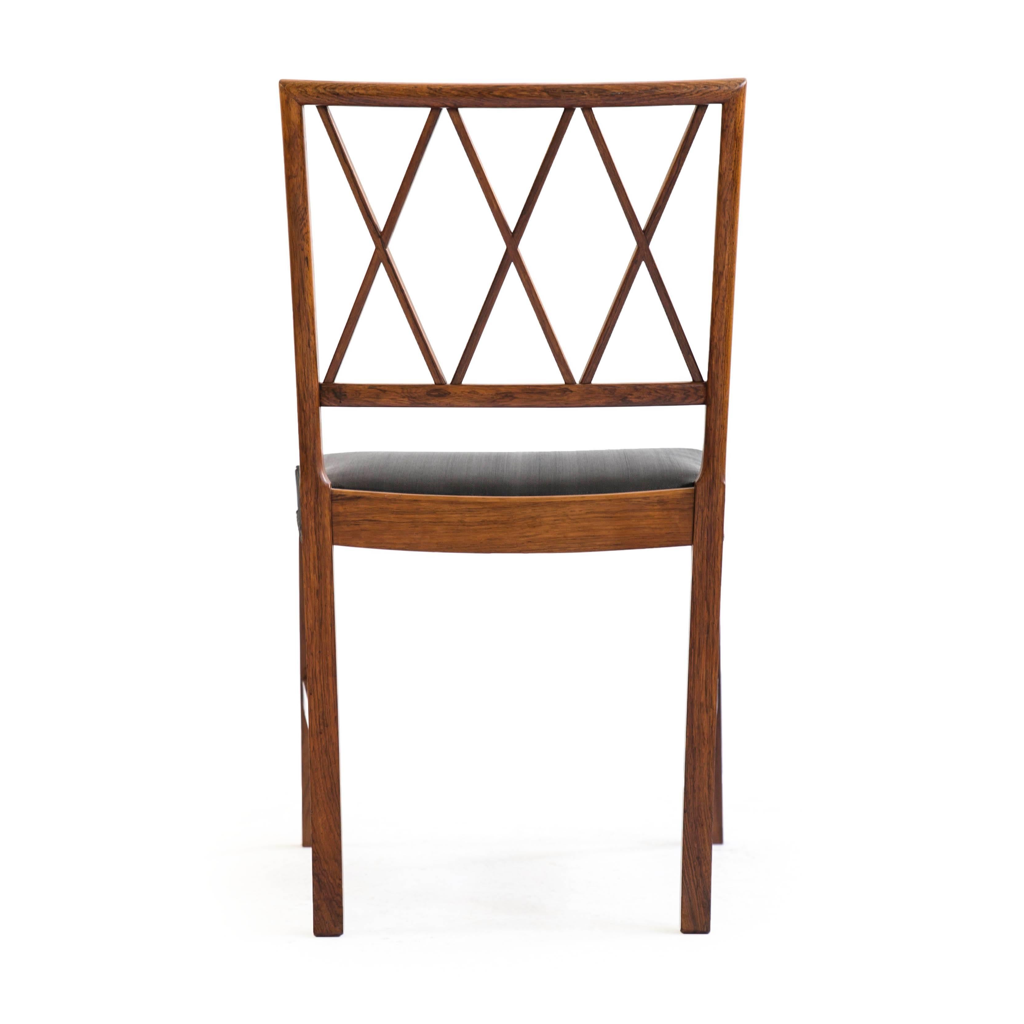 Scandinavian Modern Set of four Ole Wanscher Rosewood chairs for A. J. Iversen