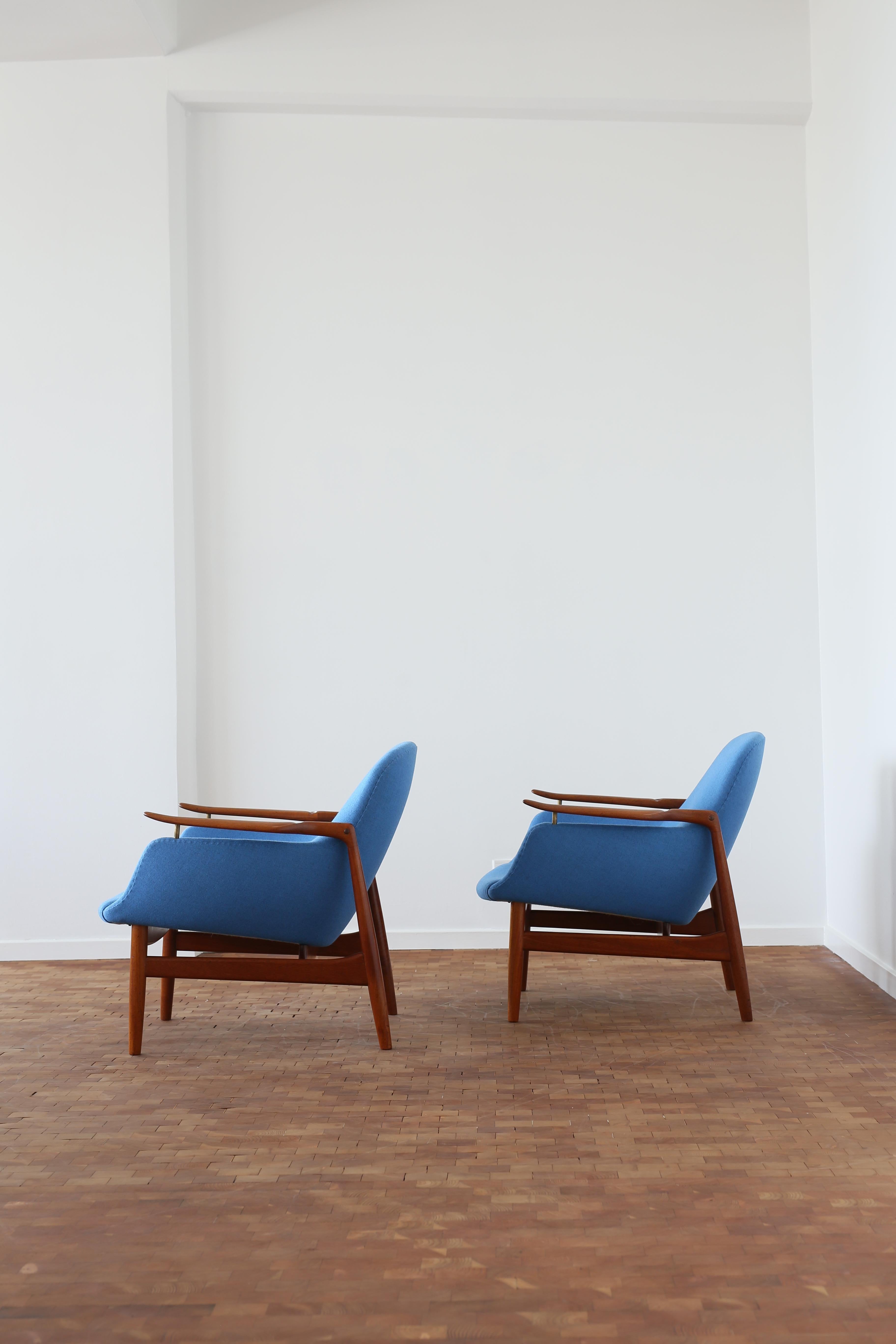 Danois Paire de fauteuils Finn Juhl NV53 pour Niels Vodder, 1953 en vente