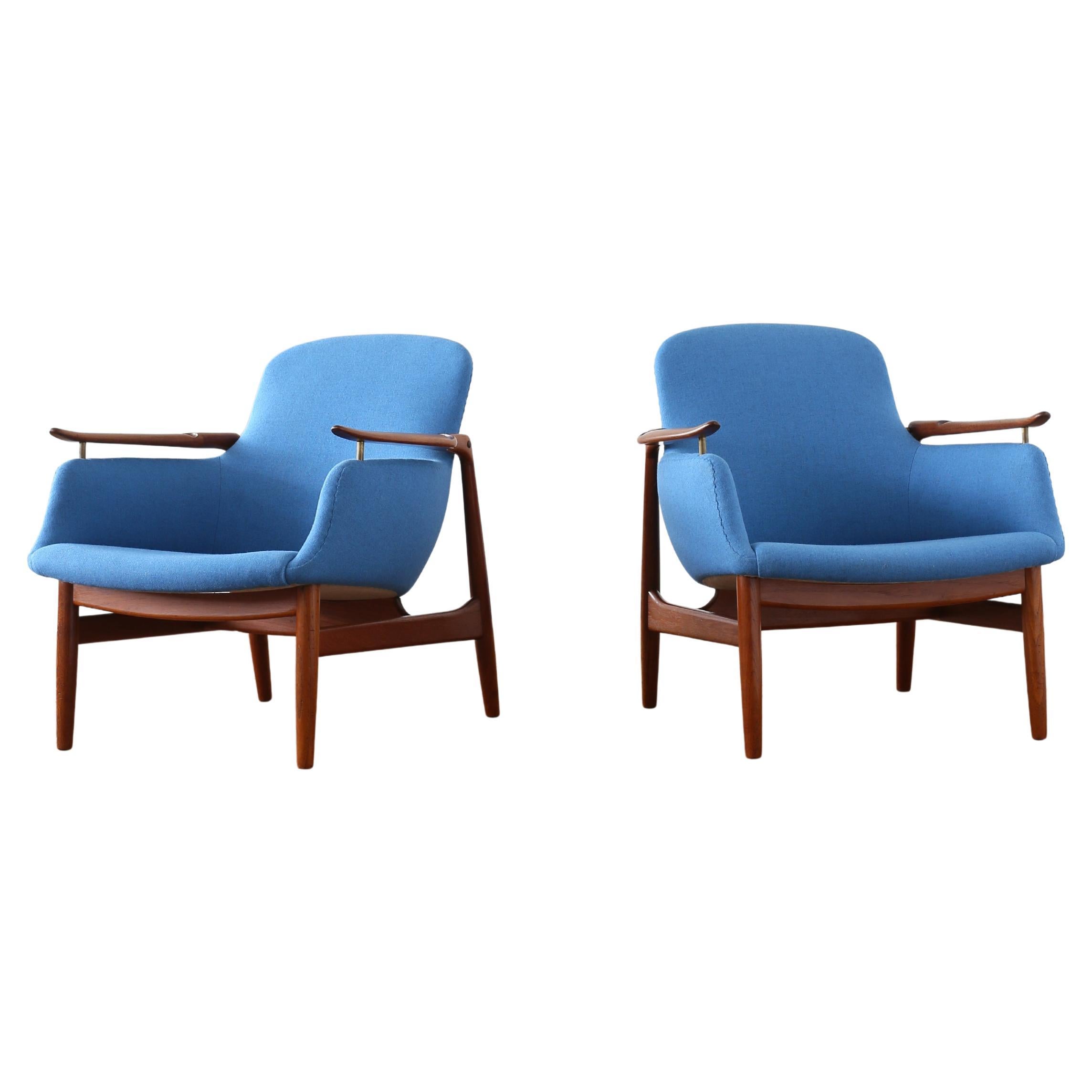 A pair of Finn Juhl NV53 easy chairs for Niels Vodder, 1953