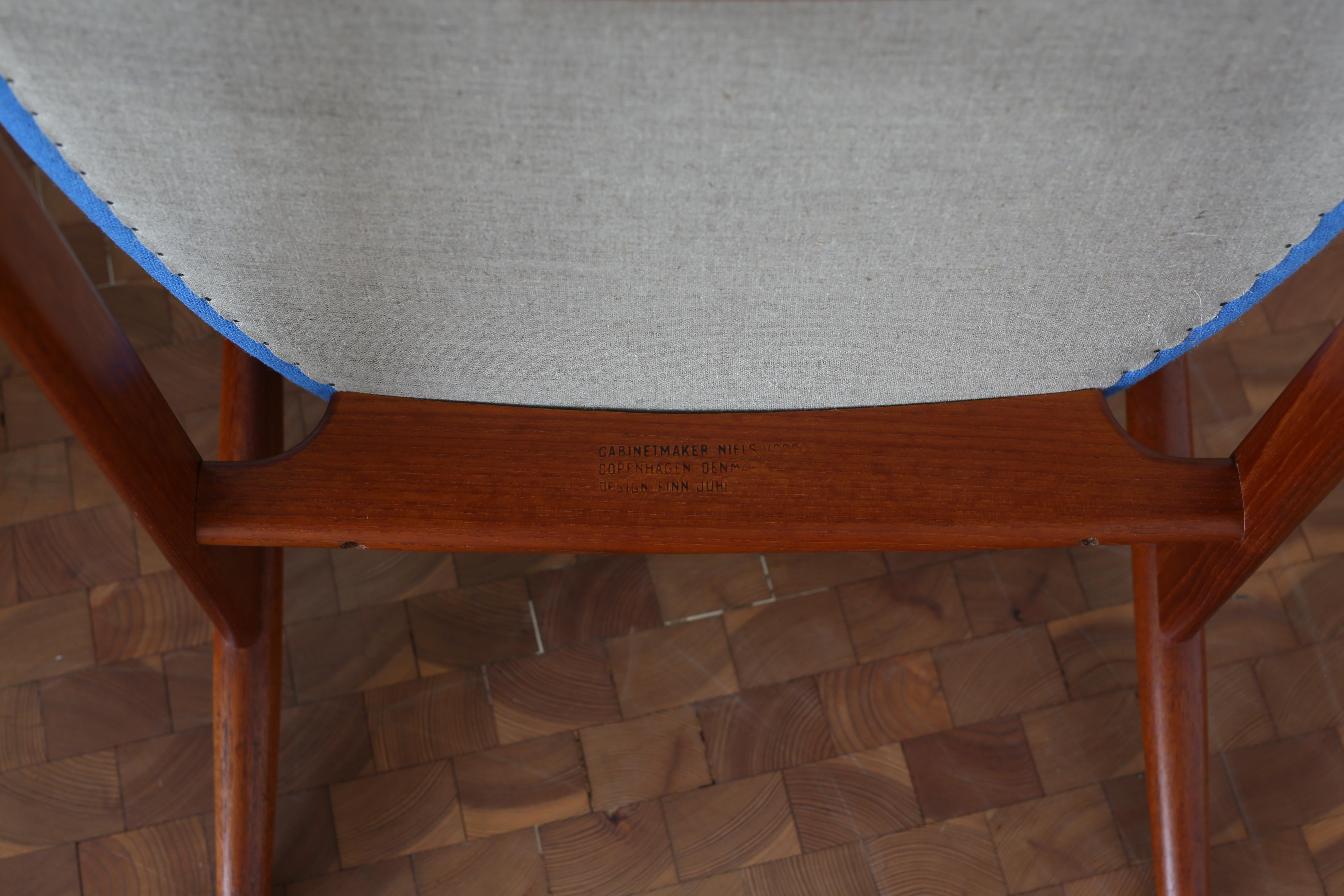 Milieu du XXe siècle Paire de fauteuils Finn Juhl NV53 pour Niels Vodder, 1953 en vente