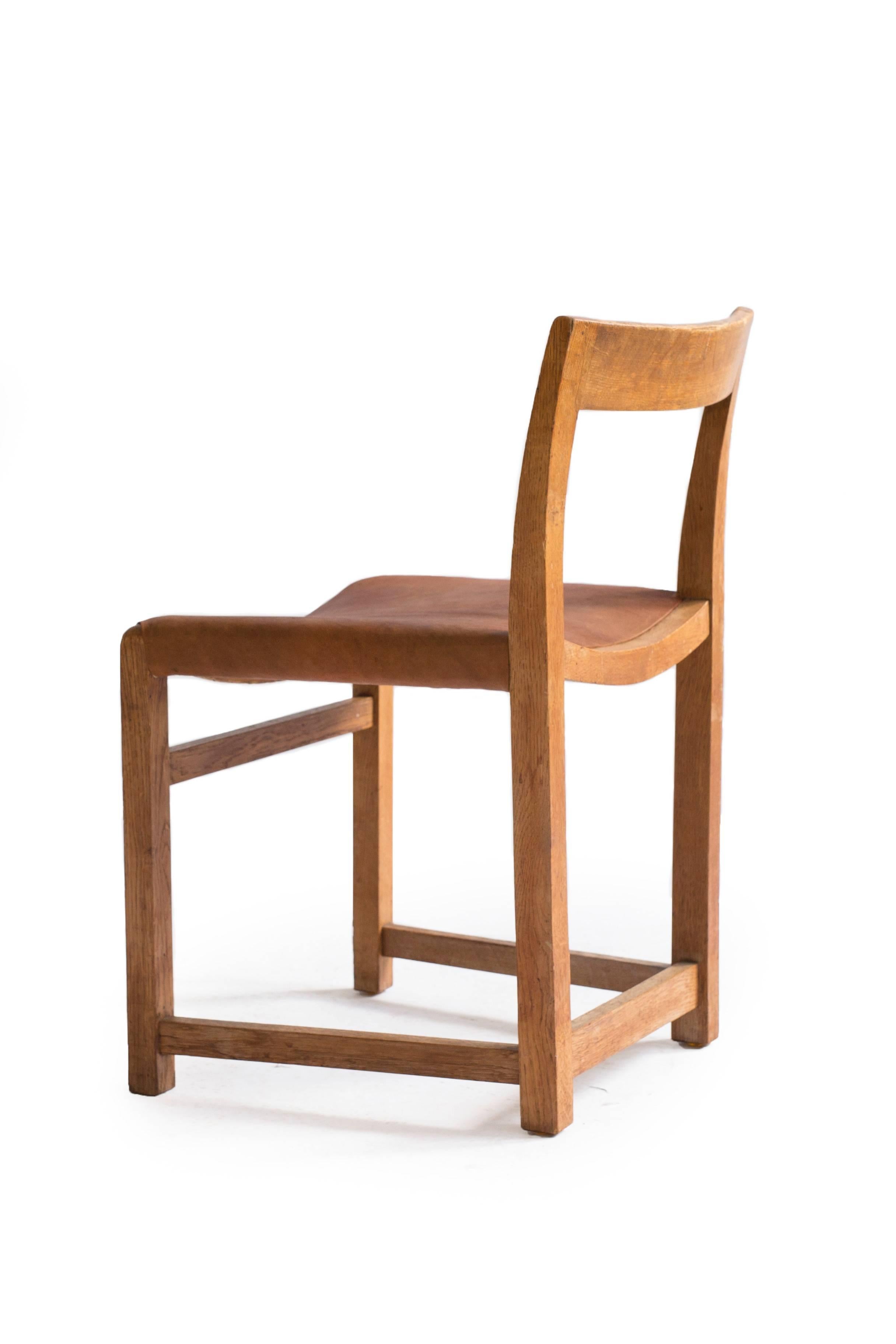 Rare Mogens Lassen Oak Side Chair, 1934 In Excellent Condition In Copenhagen, DK