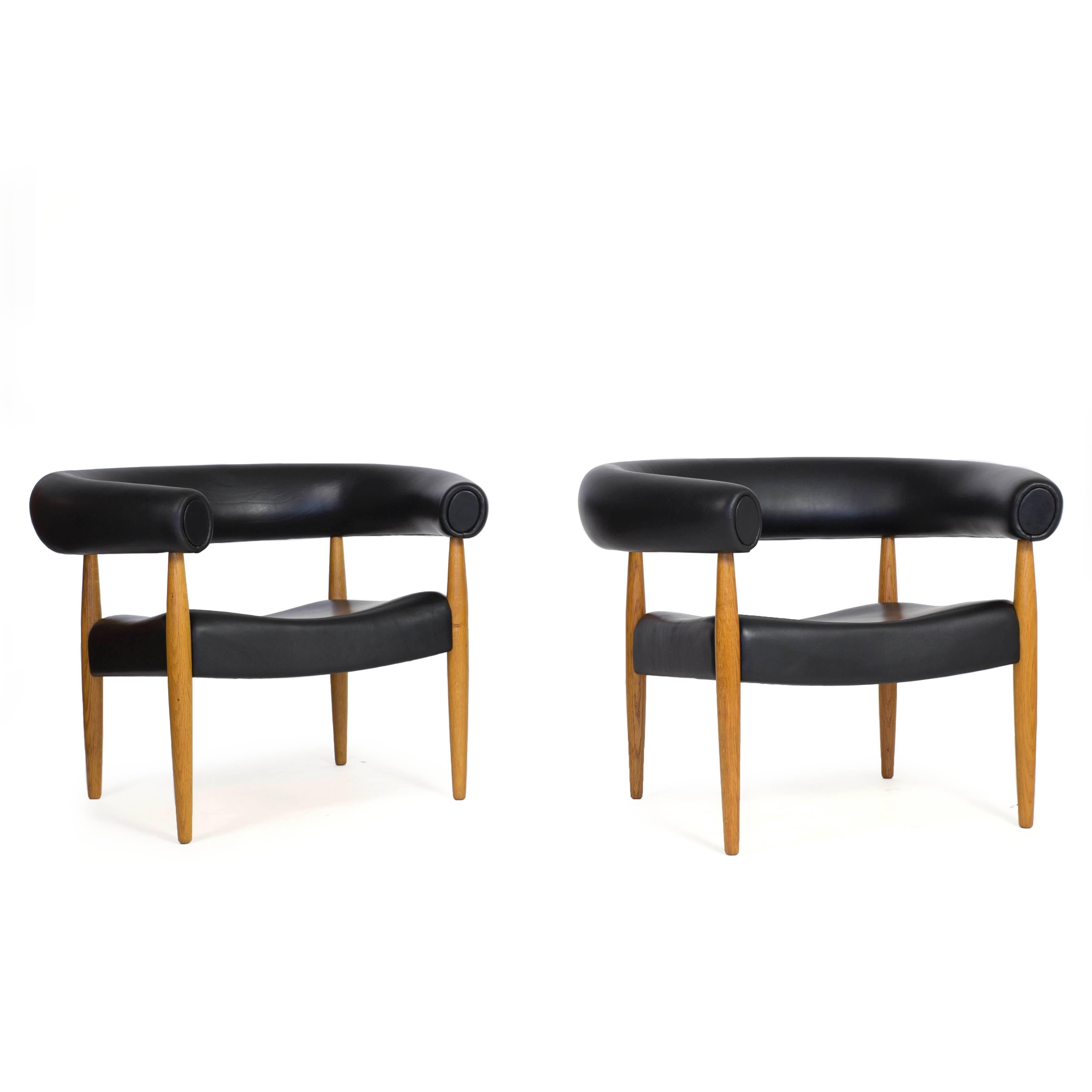 Mid-20th Century Nanna Ditzel, a Pair of 'Sausage Chairs, for Kold Savvaerk, 1958