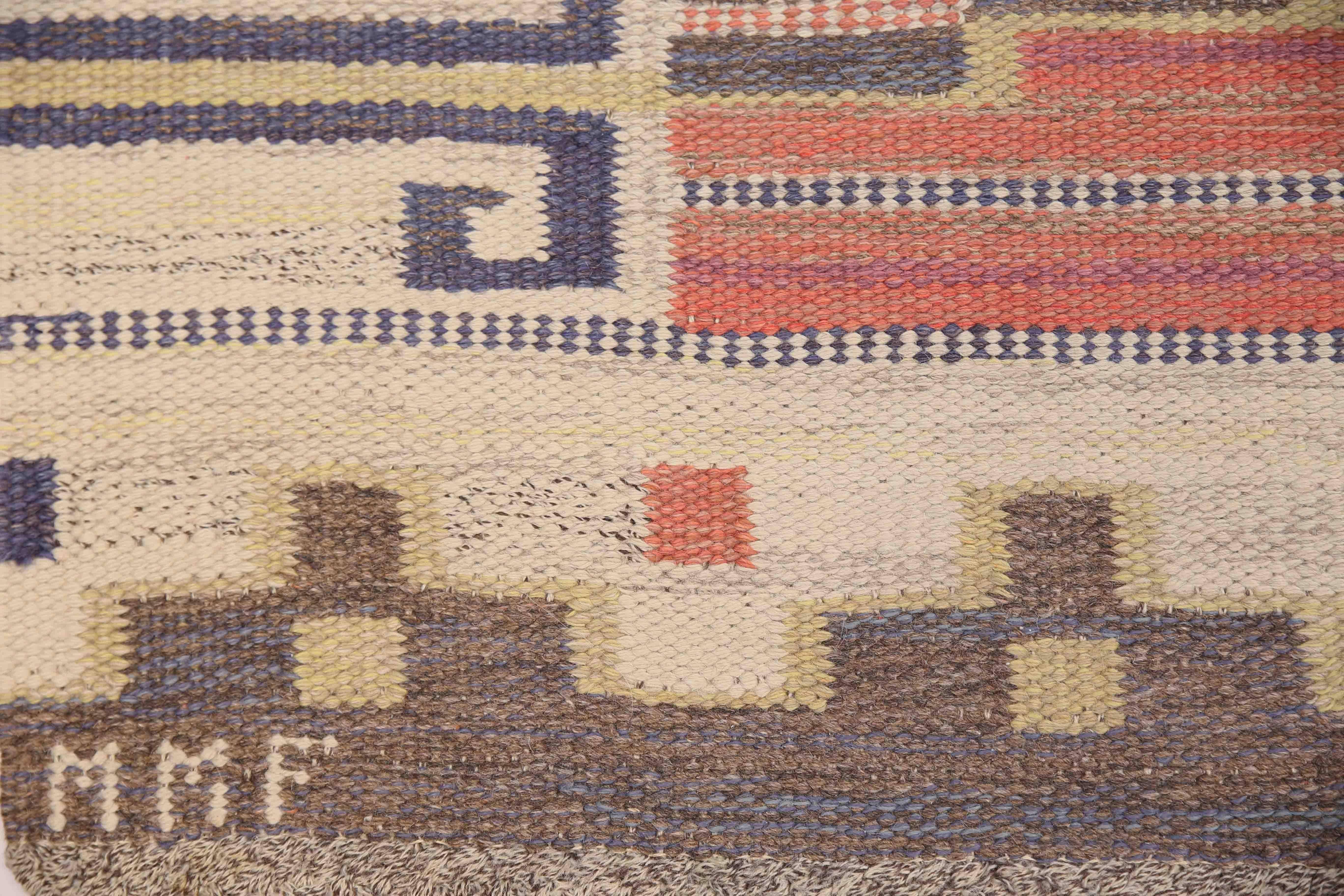 Märta Måås-Fjetterström 'Bruna Heden' flat-weave wool carpet. 

Designed 1931, made at MMF before 1942. 

Very fine condition.
