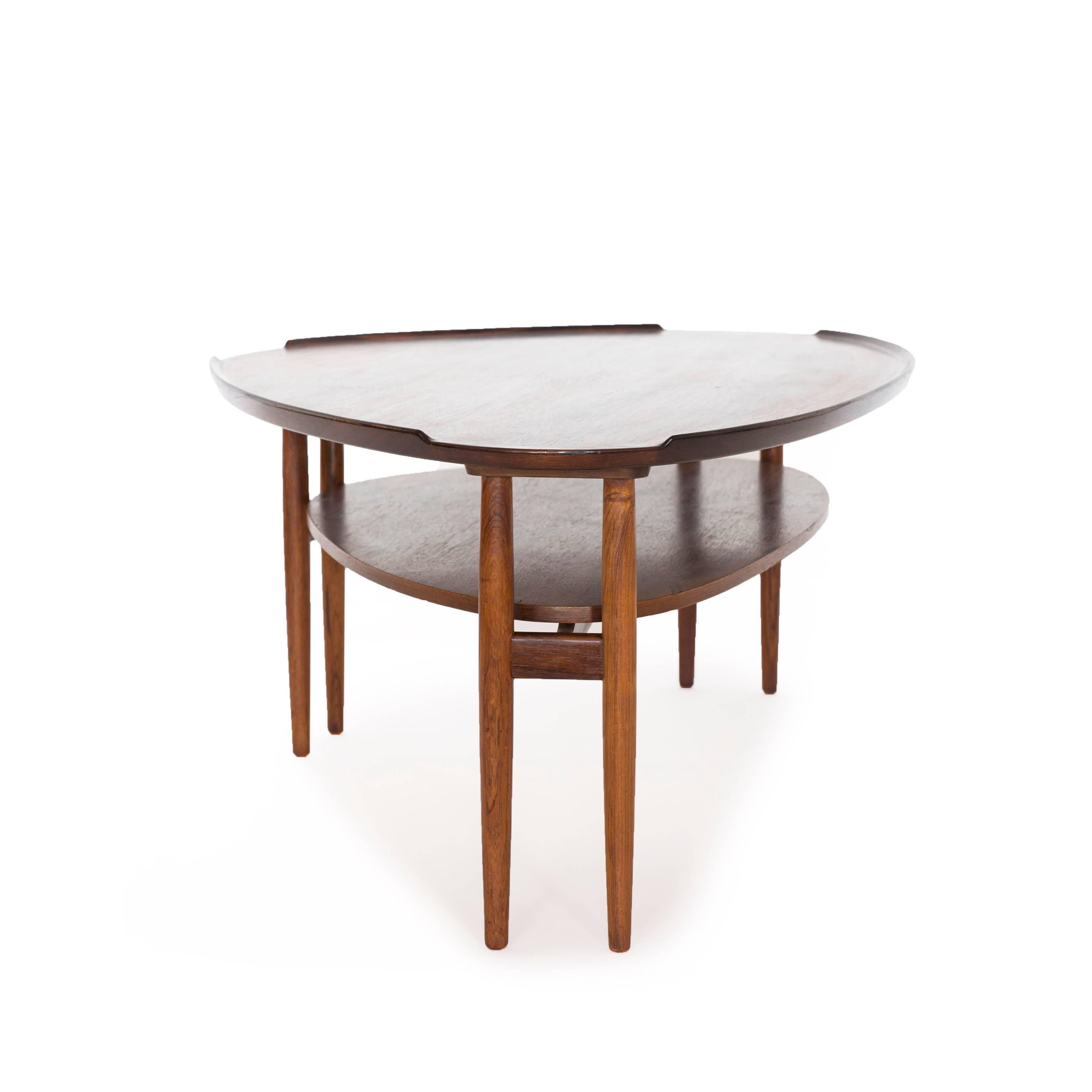 Scandinavian Modern Arne Vodder Asymmetrical Rosewood Coffee Table