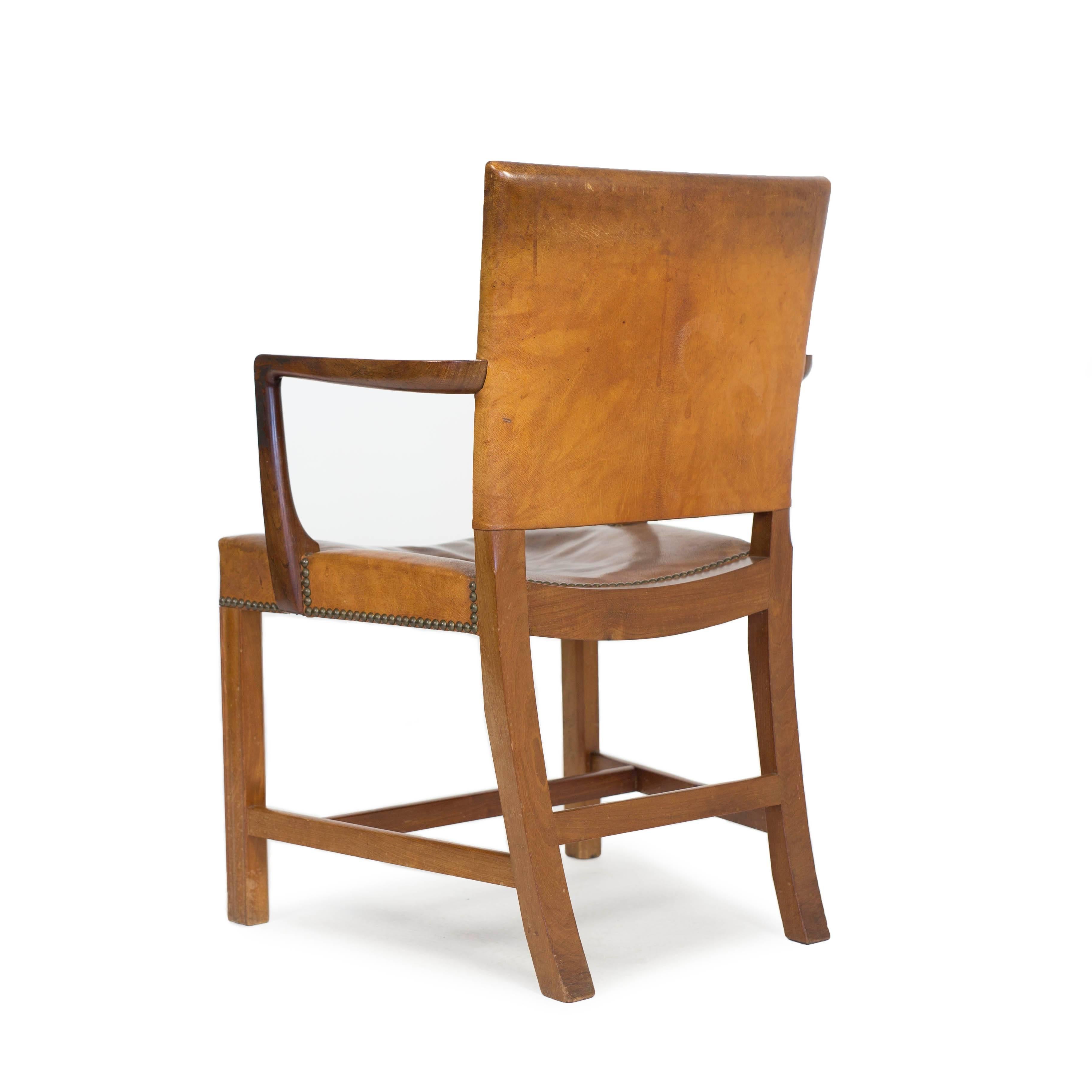 Early Kaare Klint Armchair, 1930, in Cuban Mahogany and Nigerian Leather In Good Condition For Sale In Copenhagen, DK