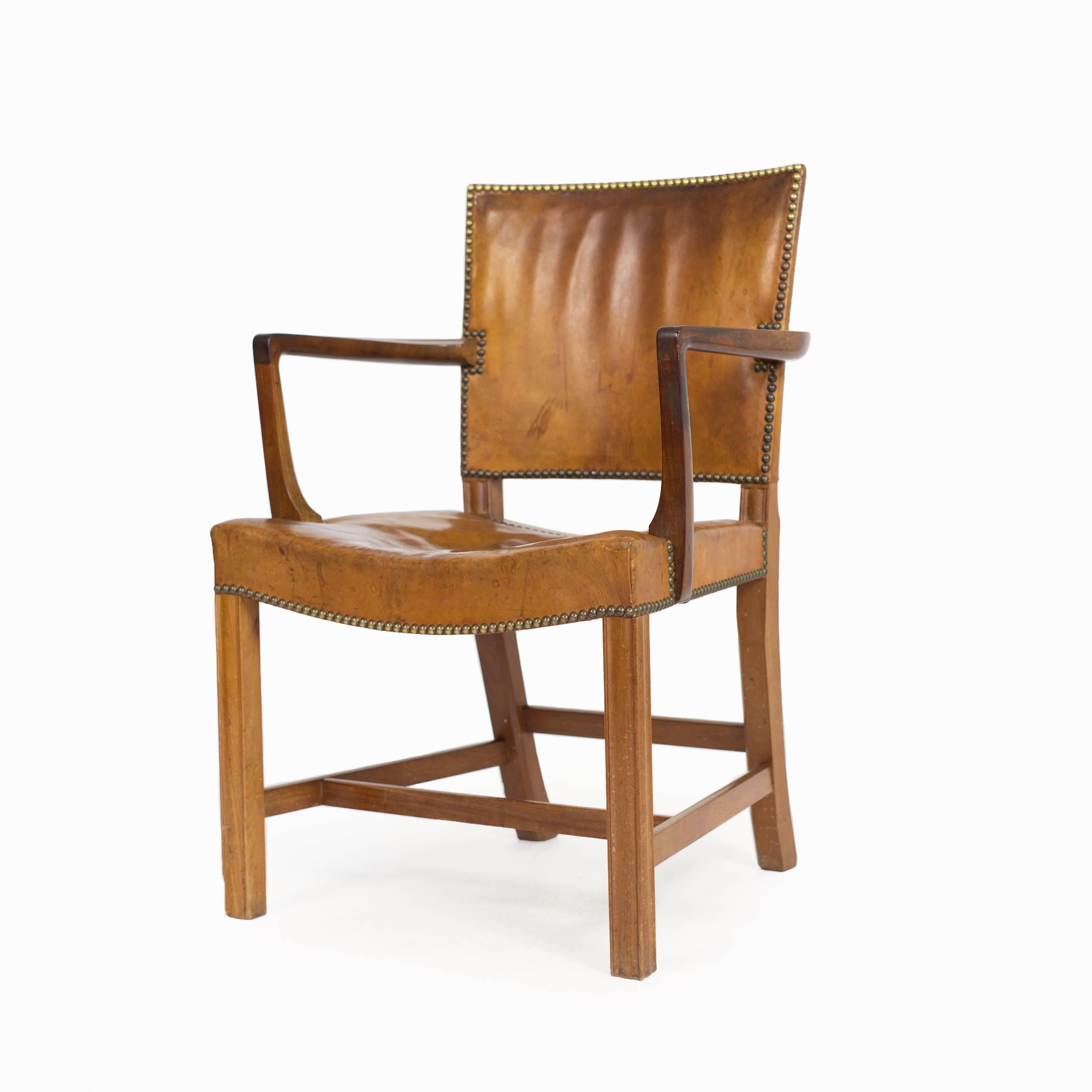 Mid-20th Century Early Kaare Klint Armchair, 1930, in Cuban Mahogany and Nigerian Leather For Sale