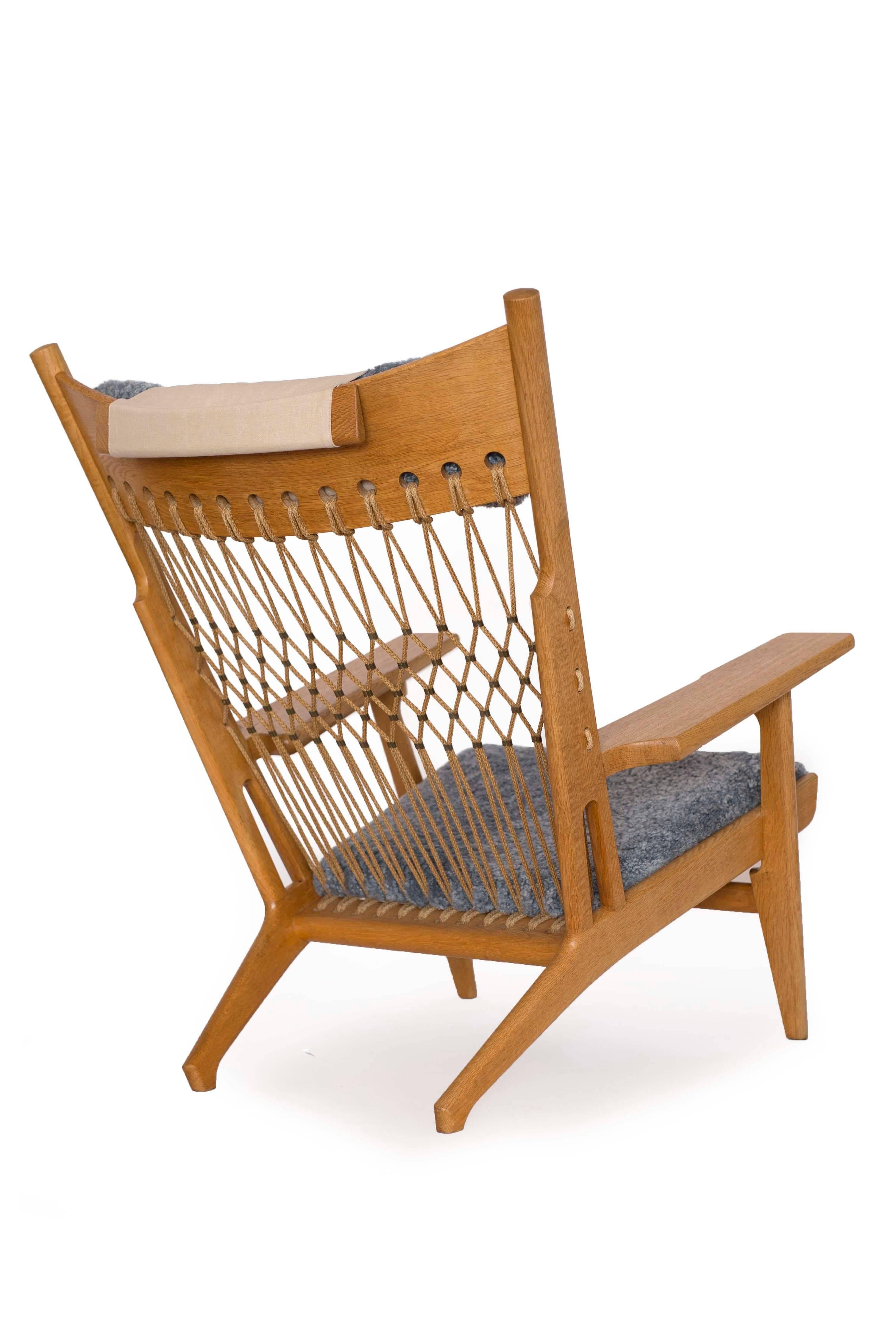 Danish Hans J. Wegner JH-719 Oak Halyard Armchair for Johannes Hansen, 1968