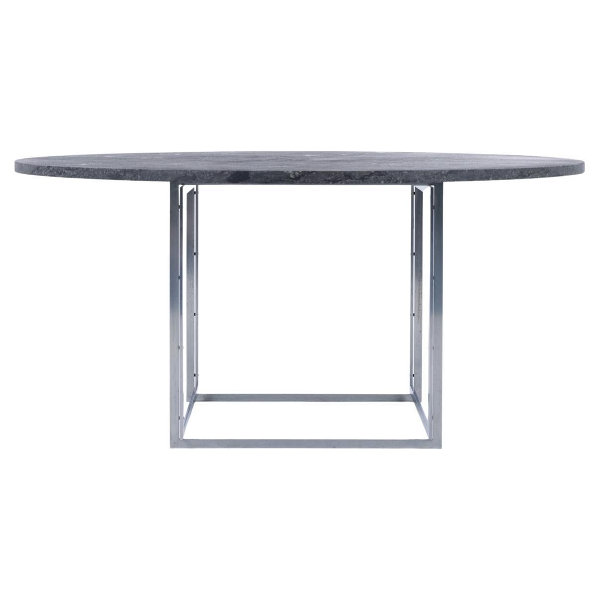 PK 54 - Mesa de comedor redonda de mármol "Porsgrunn" de Poul Kjærholm, laminado en sílex en venta