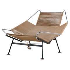 GE 225 - Chaise « Flag Halyard » avec structure verte, par Hans J. Wegner